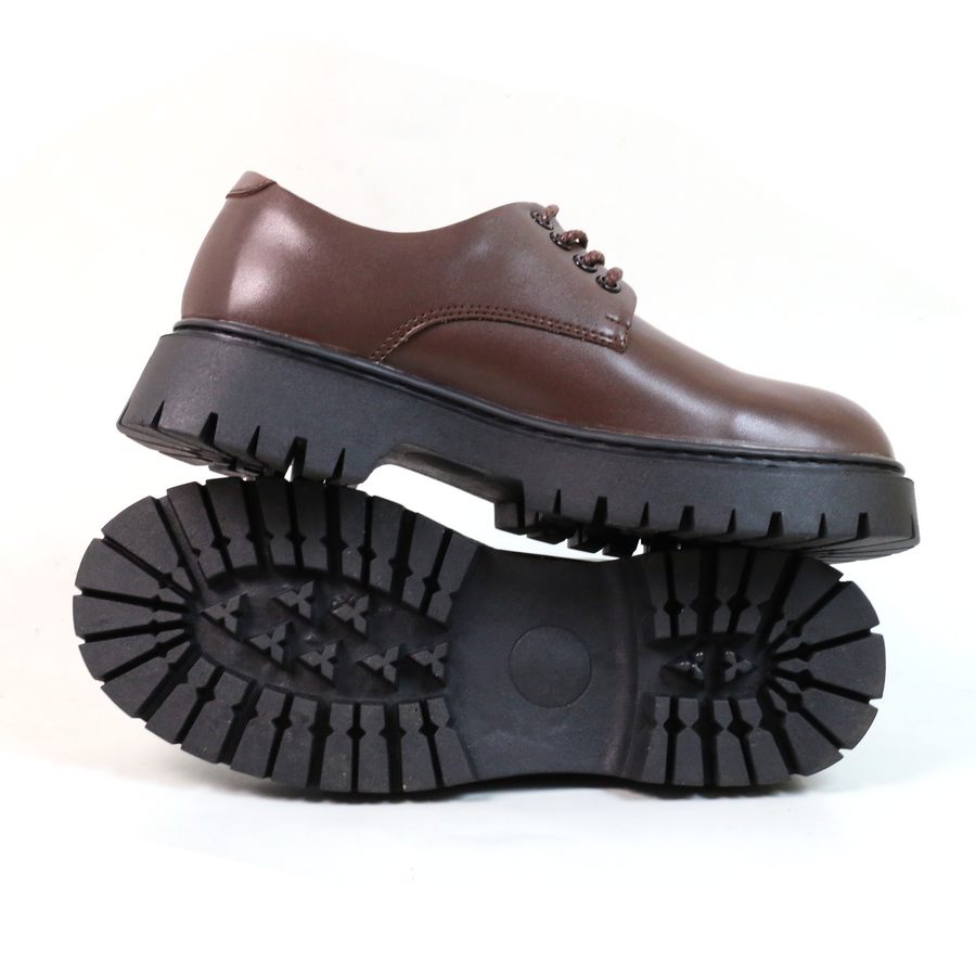 Giày Derby Chunky Inichi G1294 đế cao 5cm màu nâu